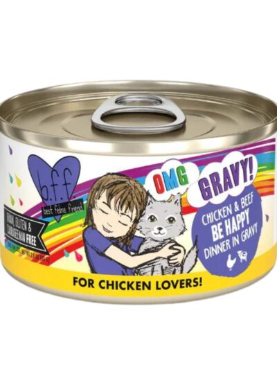 BFF Cat Omg Chicken and Beef Be Happy Dinner in Gravy 2.8oz. (Case of 12)