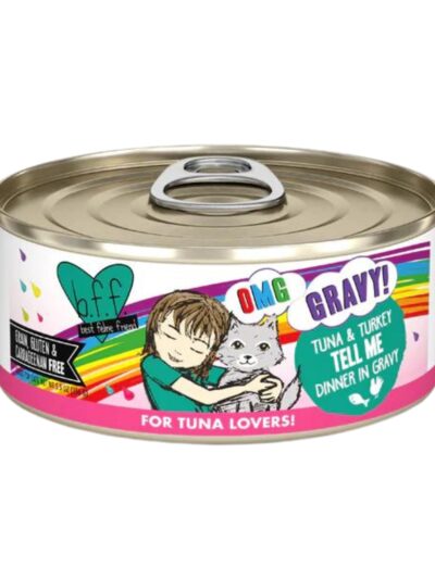 BFF Cat Omg Tuna and Turkey Tell Me Dinner in Gravy 5.5oz. (Case of 8)