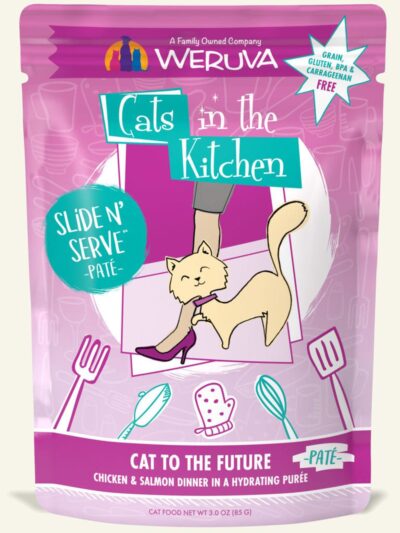 Cats In The Kitchen Slide N Serve Cat to The Future Chicken and Salmon Dinner 3oz. Pouch (Case of 12)