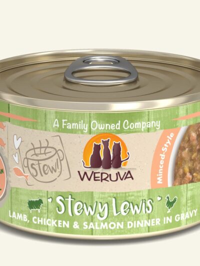 Weruva Cat Stewy Lewis Lamb; Chicken and Salmon Dinner in Gravy 2.8oz. (Case of 12)
