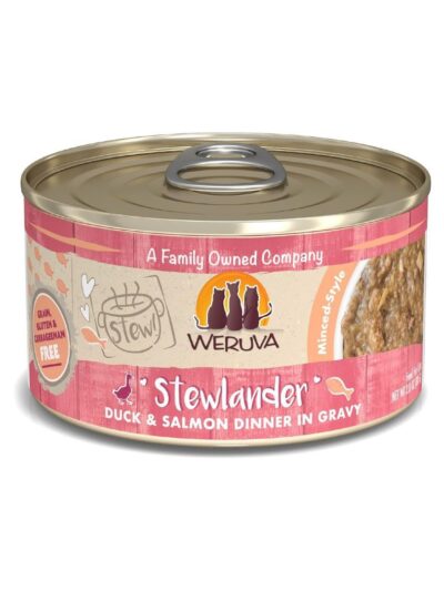 Weruva Cat Stewlander Duck and Salmon Dinner in Gravy 2.8ooz. (Case of 12)