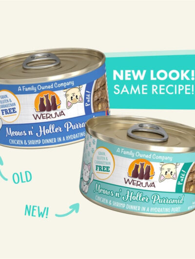 Weruva Cat Pate Meows n Holler PurrAmid Chicken and Shrimp Dinner 5.5oz (Case of 8)