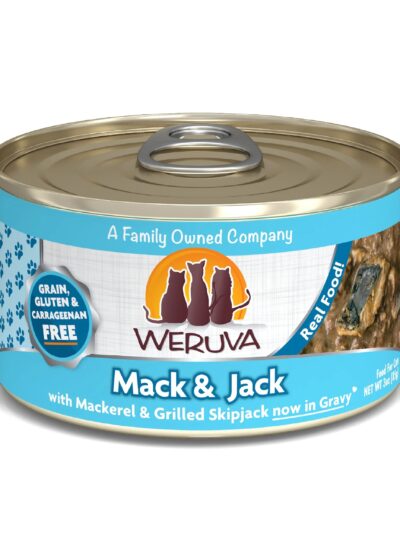 Weruva Cat Mack and Jack with Mackerel and Grilled Skipjack in Gravy 5.5oz. (Case of 12)