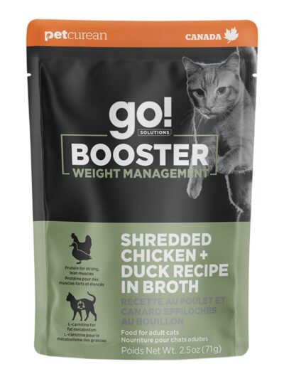 Go! Cat Booster Weight Management Shredded Chicken & Duck 2.5oz. (Case of 24)