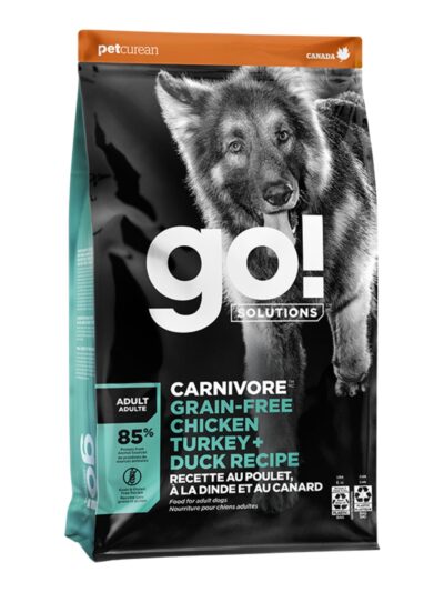 Go! Dog Carnivore Grain Free Adult Chicken, Turkey, Duck 12Lb