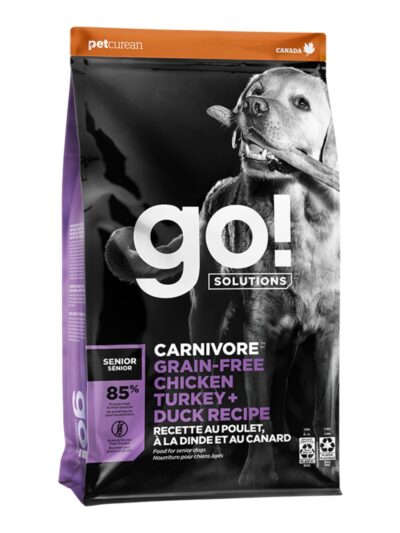 Go! Dog Carnivore Grain Free Senior Chicken, Turkey & Duck 22Lb