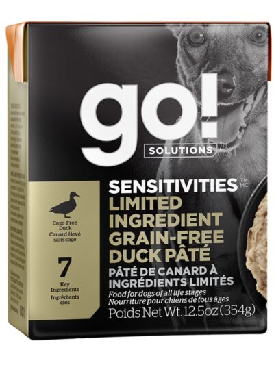 Go! Dog Sensitivities Limited Ingredient Grain Free Pate Duck 12.5oz. (Case of 12)