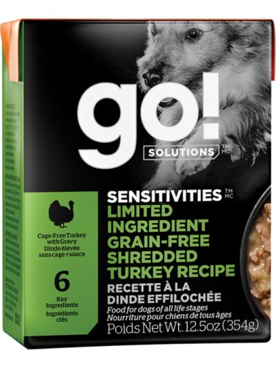 Go! Dog Sensitivities Limited Ingredient Grain Free Shredded Turkey 12.5oz. (Case of 12)