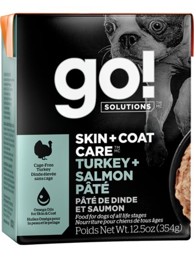 Go! Dog Skin & Coat Care Pate Turkey & Salmon With Grain 12.5oz. (Case of 12)