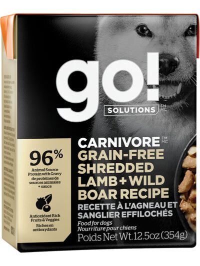 Go! Dog Carnivore Grain Free Shredded Lamb & Boar 12.5oz. (Case of 12)