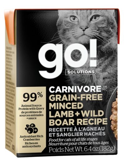 Go! Cat Carnivore Grain Free Minced Lamb & Boar 6.4oz. (Case of 24)