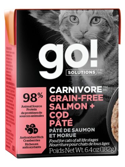 Go! Cat Carnivore Grain Free Pate Salmon & Cod 6.4oz. (Case of 24)