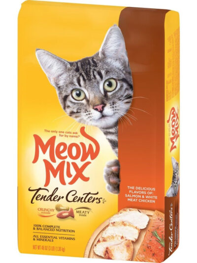 Meow-Mix Tender Centers Dry Cat Food Salmon & Chicken 3lb