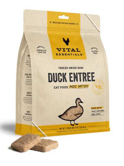 Vital Essentials Cat Freeze-Dried Patties Duck 8oz.