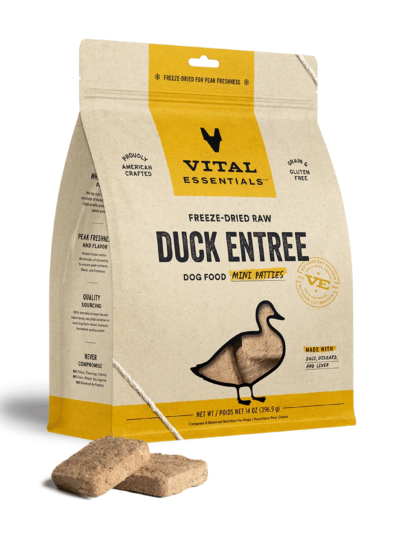 Vital Essentials Dog Freeze-Dried Mini Patties Duck 14oz.