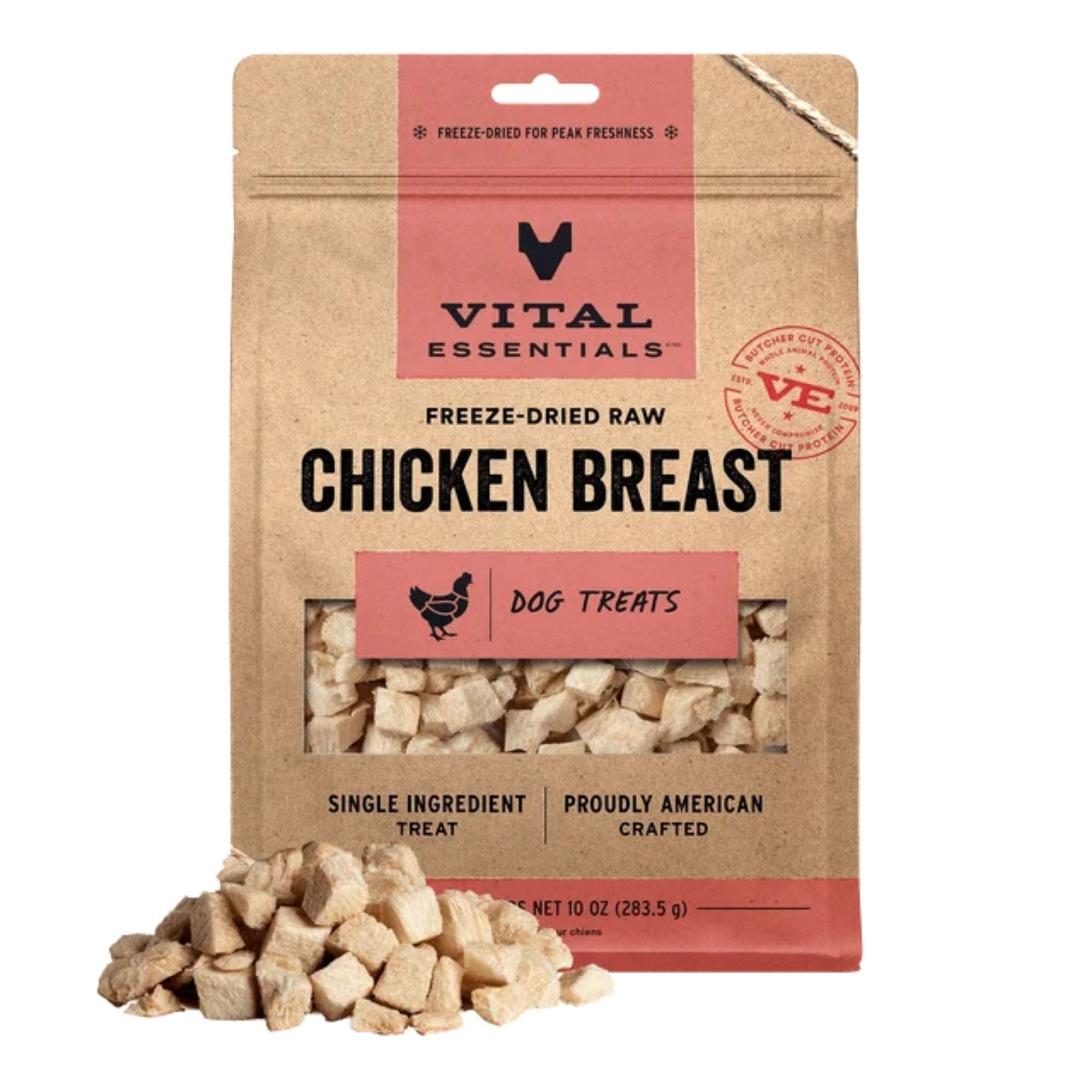 Vital Essentials Dog Freeze Dried Treat Chicken Breast 10oz.