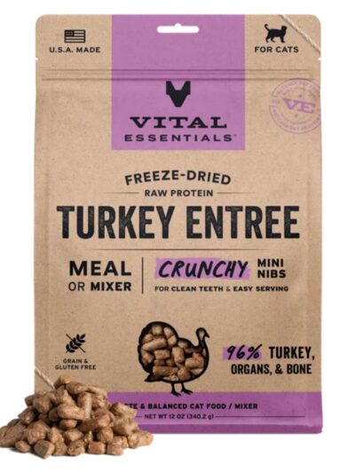 Vital Essentials Cat Freeze Dried Mini Nibs Turkey 12oz.