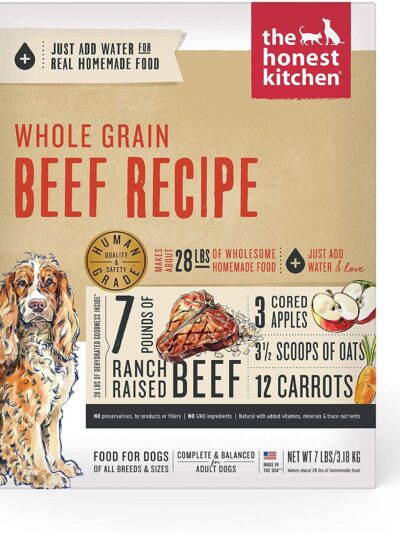 Honest Kitchen Dog Whole Grain Beef 7Lbs. Box.