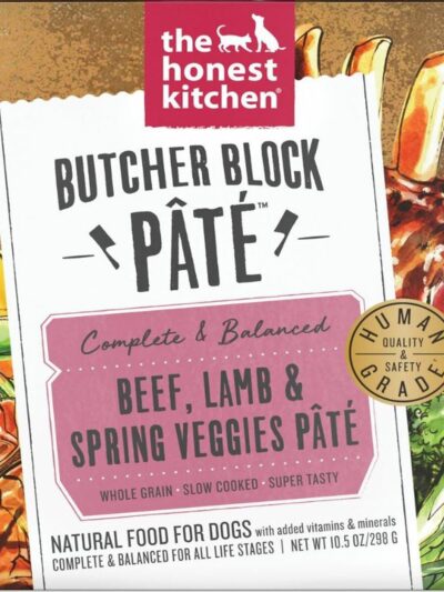 The Honest Kitchen Dog Butcher Block Pate Beef And Lamb 10.5oz. (Case of 6)