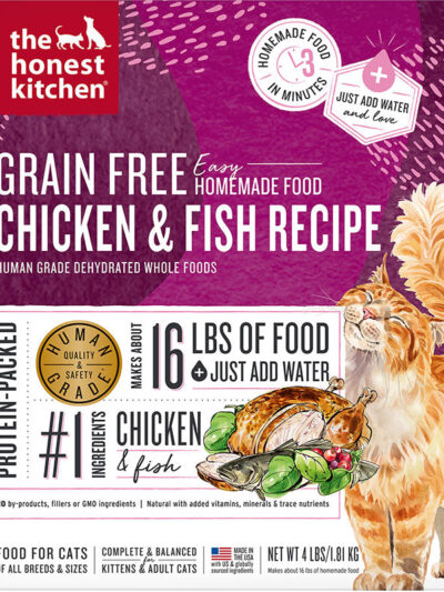 Honest Kitchen Cat Grain Free Dehydrated Chicken Whitefish 4Lb