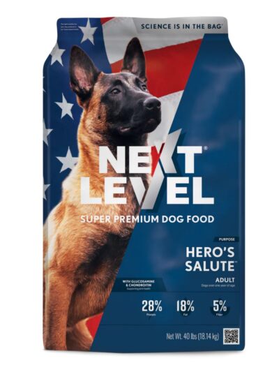 Next Level Hero's Salute Dry Dog Food 40lbs