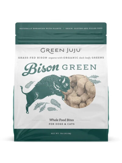 Green Juju Dog Freeze Dried Topper Bison Green 16oz.