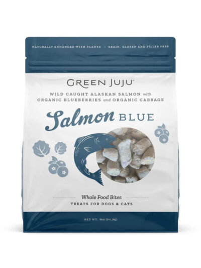 Green Juju Dog Freeze Dried Topper Salmon Blue 18oz.
