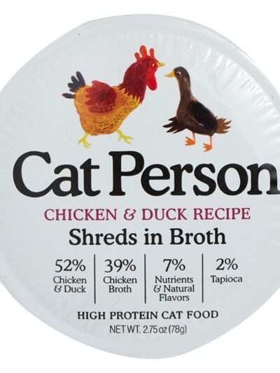 Cat Person Cat Bowl Booster Shreds In Broth Chicken & Duck 2.75Oz 24 Pack