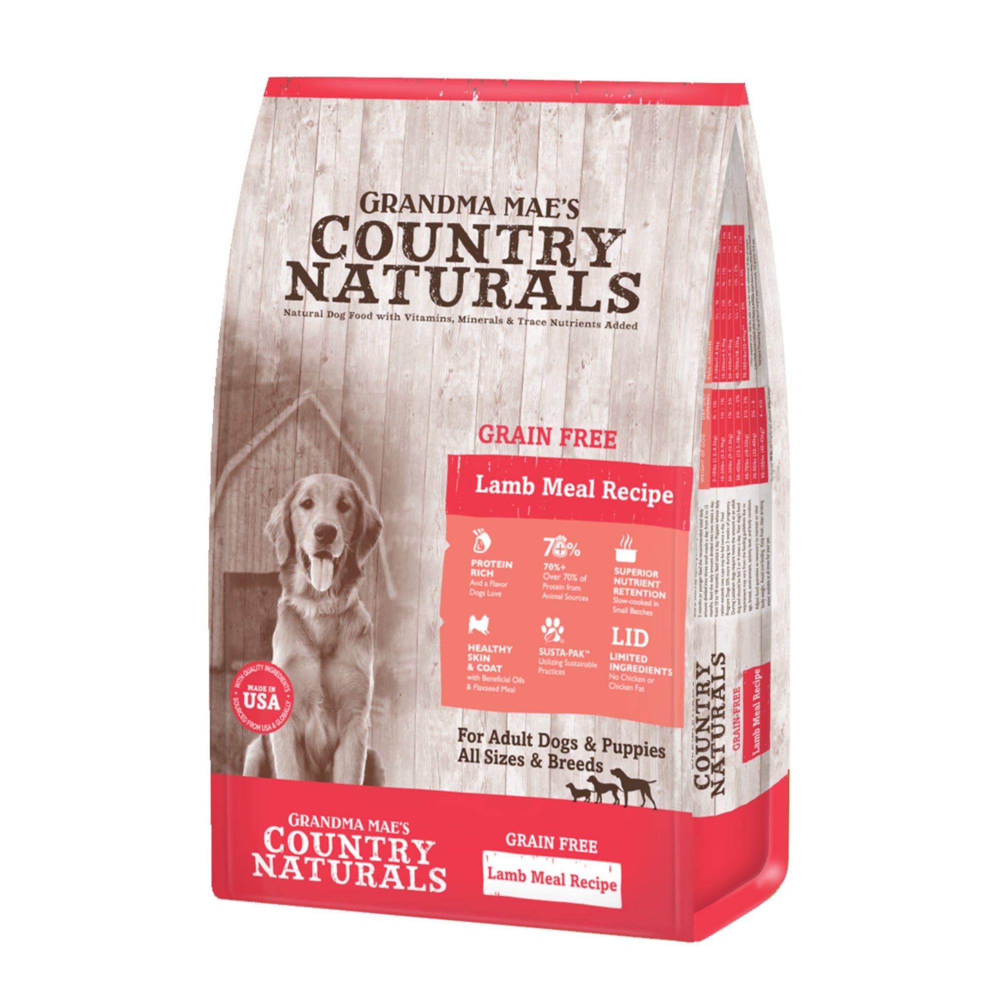 Grandma Mae's Country Naturals Grain Free L.I.D. Dry Dog Food Lamb 12lb