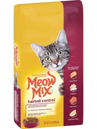 Meow-Mix Hairball Control Dry Cat Food Chicken, Turkey, Salmon & Ocean Fish 6.3lb