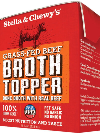 Stella and Chewys Dog Broth Topper Grass Fed Beef 11oz. (Case of 12)