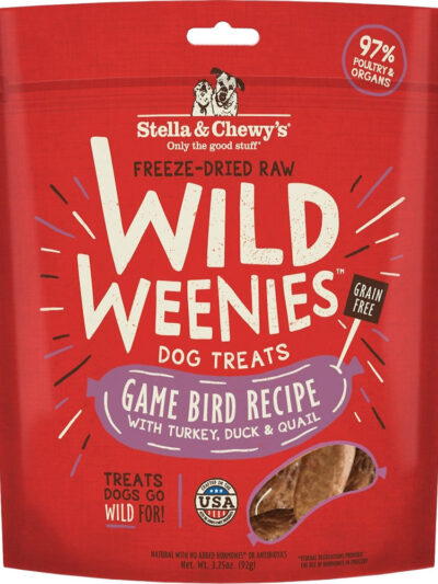 Stella And Chewys Dog Freeze Dried Weenie Game Bird 3.25 oz.