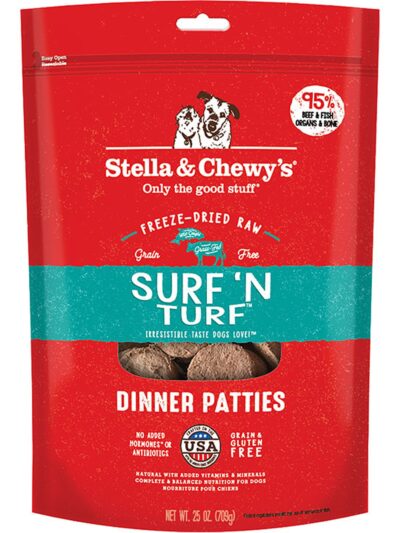 Stella And Chewys Dog Freeze-Dried Dinner Patties Surf And Turf 25 oz.