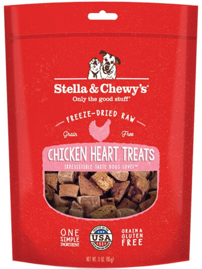 Stella And Chewys Dog Freeze-Dried Treat Chicken Hearts 3oz.