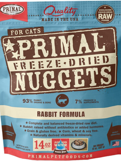 Primal Pet Foods Freeze Dried Food For Cats 14oz. Rabbit