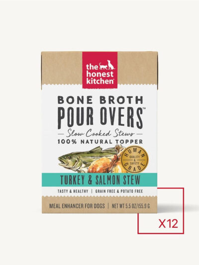 The Honest Kitchen Dog Pour Bone Broth Turkey Salmon 5.5oz. (Case of 12)