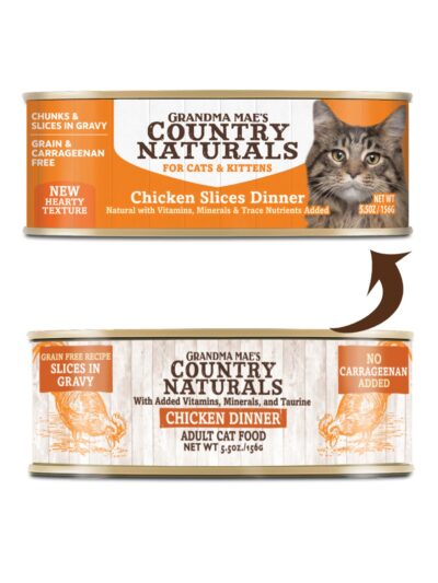 Grandma Mae's Country Naturals Grain Free Chunks in Gravy Wet Cat & Kitten Food Chicken 2.8oz 24pk