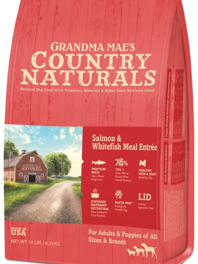 Grandma Mae's Country Naturals Dry Dog Food Salmon & Whitefish Meal 18ea/9 oz