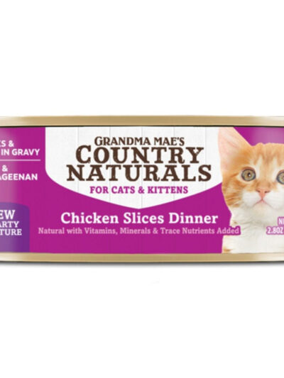 Grandma Mae's Country Naturals Slices in Gravy Dinner Canned Cat Food Chicken Slices 2.8oz