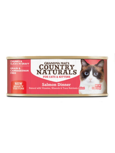 Grandma Mae's Country Naturals Slices in Gravy Dinner Canned Cat Food Salmon Slices 2.8oz