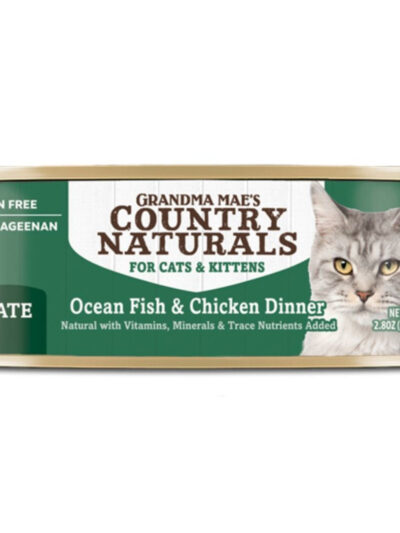 Grandma Mae's Country Naturals Pate Dinner Canned Cat Food Ocean Fish & Chicken 2.8oz