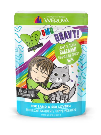 Weruva Cat BFF OMG Shazaam! Lamb and Tuna Dinner in Gravy 2.8oz. Pouch (Case of 12)