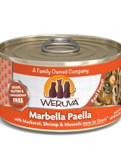 Weruva Cat Marbella Paella with Mackerel; Shrimp and Mussels in Gravy 3oz. (Case of 24)