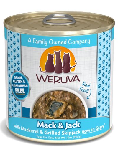 Weruva Cat Mack and Jack with Mackerel and Grilled Skipjack in Gravy 10oz. (Case of 12)