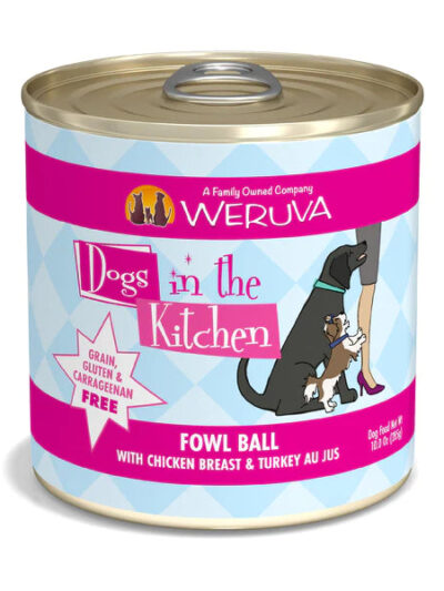 Dogs In The Kitchen Fowl Ball With Chicken And Turkey Au Jus 10oz. (Case of 12)