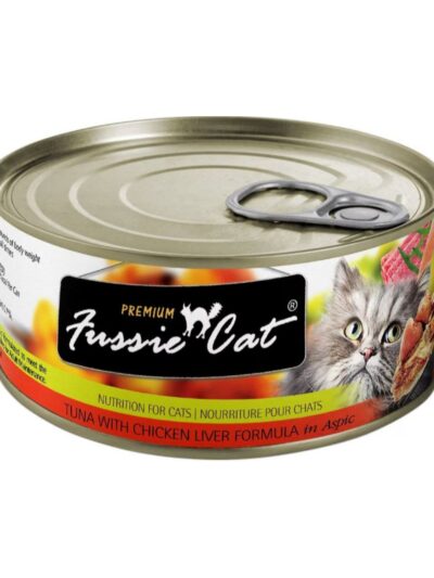 Fussie Cat Premium Tuna Chicken liver In Aspic 2.82oz. (Case of 24)