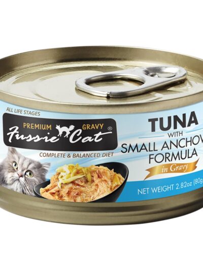 Fussie Cat Premium Tuna with Small Anchovies Formula in Gravy 2.82oz. (Case of 24)