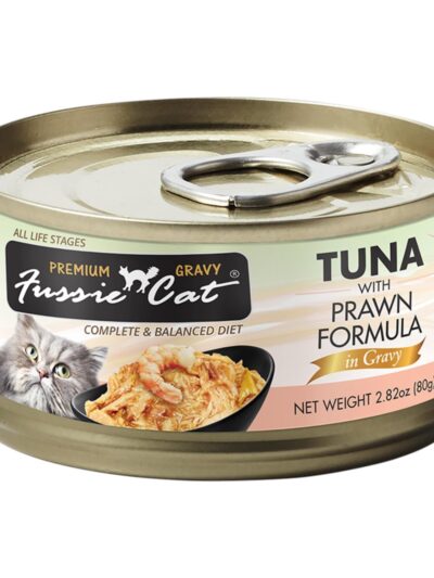Fussie Cat Premium Tuna with Prawn Formula in Gravy 2.82oz. (Case of 24)