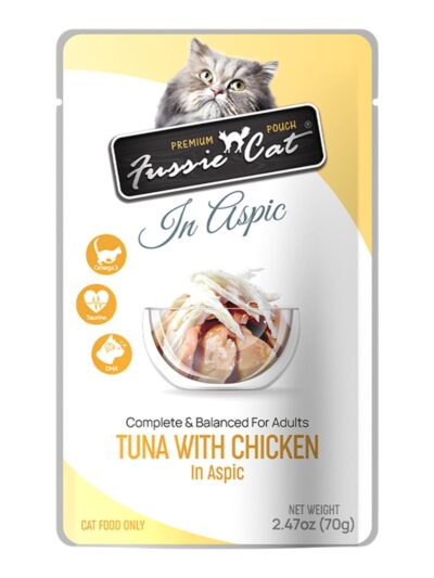 Fussie Cat Premium Tuna with Chicken in Aspic 2.47oz. Pouch (Case of 12)