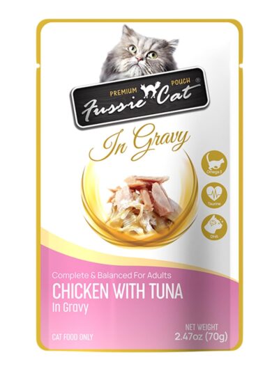 Fussie Cat Premium Chicken with Tuna in Gravy 2.47oz. Pouch